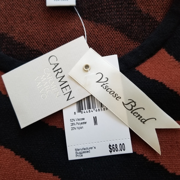 🆕️⬇️Carmen Marc Valvo Eyelash Zebra Print Dolman Sleeve Sweater - Picture 11 of 14